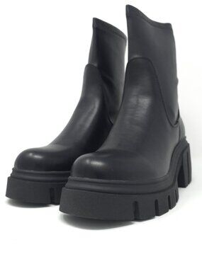 Steve Madden Black Lace-Up Platform Lug Boots 9M - New Never Worn